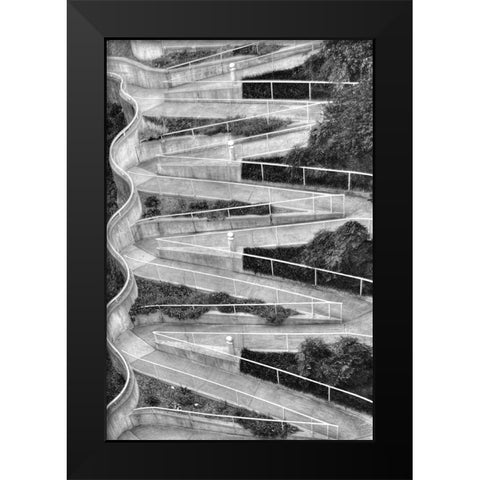Walk My Way BW Black Modern Wood Framed Art Print by Lee, Rachel