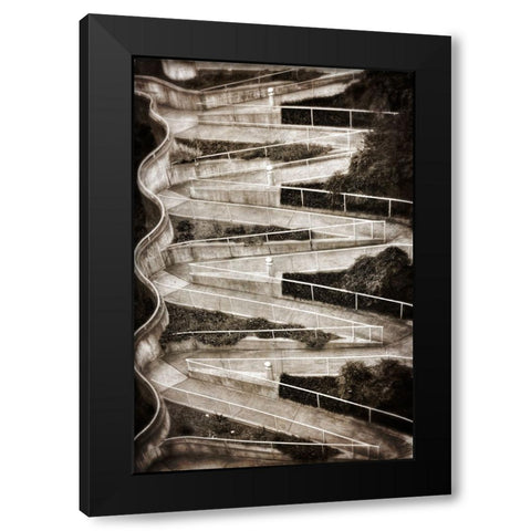 Walk My Way BW Textured Black Modern Wood Framed Art Print by Lee, Rachel