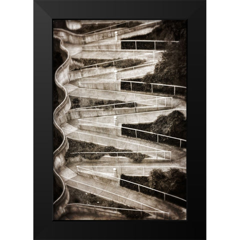 Walk My Way BW Textured Black Modern Wood Framed Art Print by Lee, Rachel