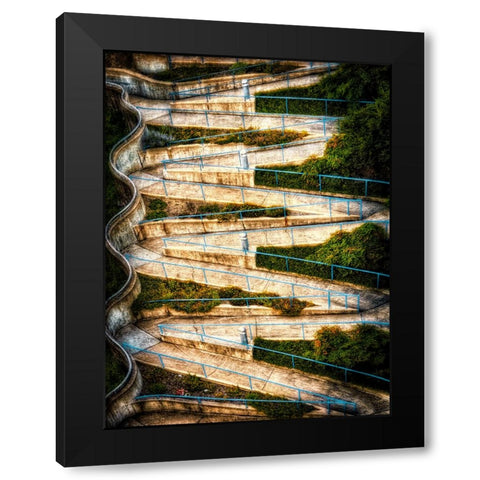Walk My Way Saturation Vignette Black Modern Wood Framed Art Print by Lee, Rachel