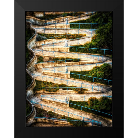 Walk My Way Saturation Vignette Black Modern Wood Framed Art Print by Lee, Rachel