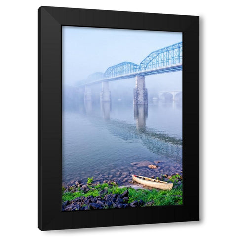 Walnut and Canoe Black Modern Wood Framed Art Print by Lee, Rachel