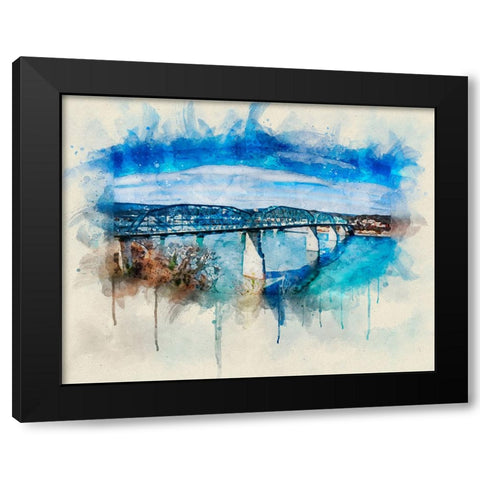 Walnut From Hunter Deck Watercolor Black Modern Wood Framed Art Print by Lee, Rachel