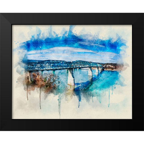 Walnut From Hunter Deck Watercolor Black Modern Wood Framed Art Print by Lee, Rachel