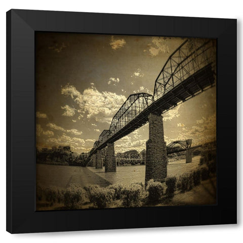 Walnut Left Grunge Black Modern Wood Framed Art Print by Lee, Rachel
