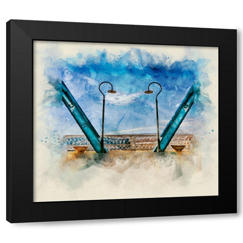 Walnut Love Watercolor Black Modern Wood Framed Art Print by Lee, Rachel