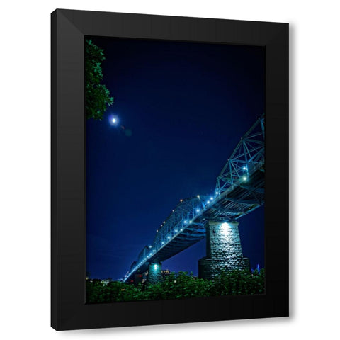 Walnut Moonstruck Black Modern Wood Framed Art Print with Double Matting by Lee, Rachel