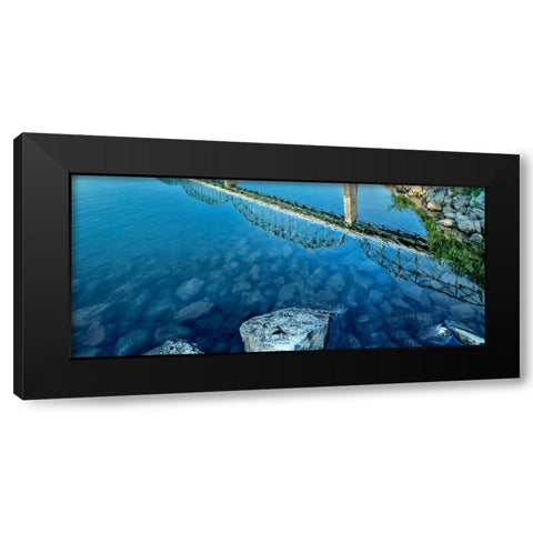 Walnut River Reflection Black Modern Wood Framed Art Print by Lee, Rachel