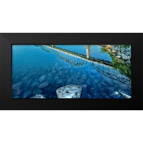 Walnut River Reflection Black Modern Wood Framed Art Print by Lee, Rachel