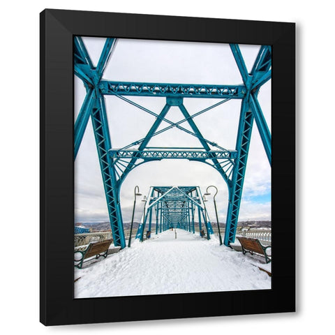 Walnut Snow Black Modern Wood Framed Art Print with Double Matting by Lee, Rachel