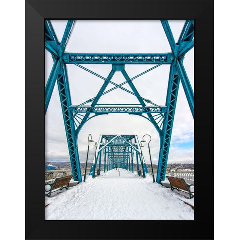 Walnut Snow Black Modern Wood Framed Art Print by Lee, Rachel