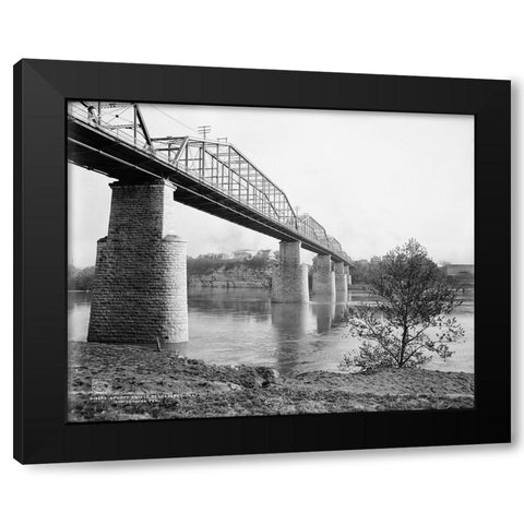 Walnut Street Bridge 1907 Black Modern Wood Framed Art Print by Lee, Rachel