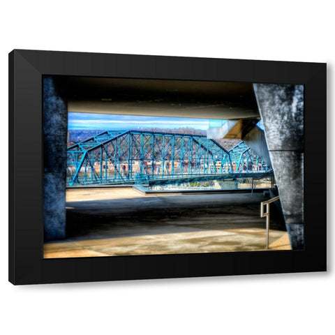 Walnut Through Hunter Black Modern Wood Framed Art Print with Double Matting by Lee, Rachel