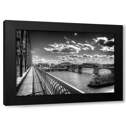Walnut To Lookout BW Black Modern Wood Framed Art Print with Double Matting by Lee, Rachel