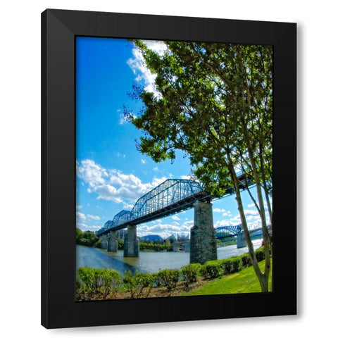 Walnut Verticle with Tree Black Modern Wood Framed Art Print with Double Matting by Lee, Rachel