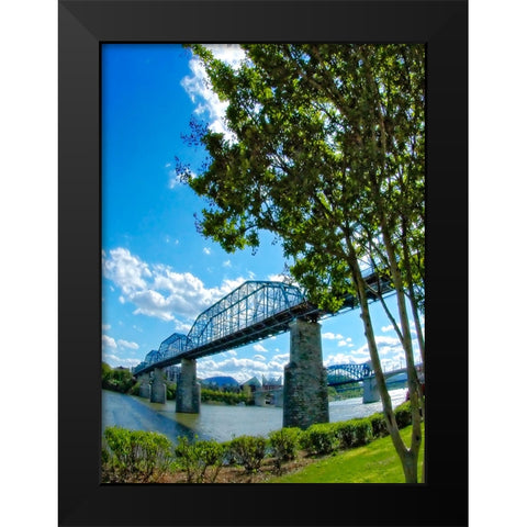 Walnut Verticle with Tree Black Modern Wood Framed Art Print by Lee, Rachel