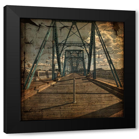 Walnut Walk Letter Texture Black Modern Wood Framed Art Print with Double Matting by Lee, Rachel