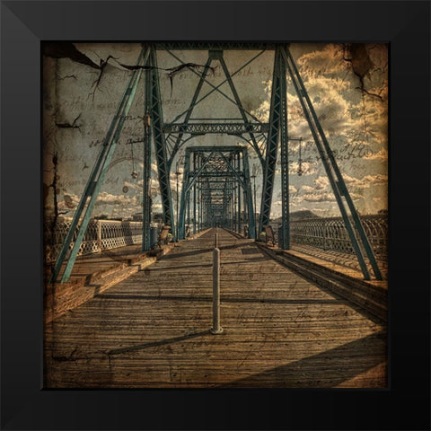Walnut Walk Letter Texture Black Modern Wood Framed Art Print by Lee, Rachel