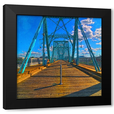 Walnut Walk Oil Painting Black Modern Wood Framed Art Print with Double Matting by Lee, Rachel