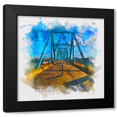 Walnut Walk Watercolor Black Modern Wood Framed Art Print with Double Matting by Lee, Rachel