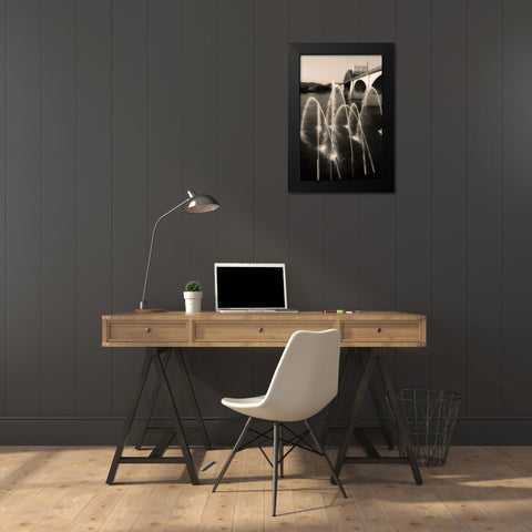 Water Cannons Sepia Black Modern Wood Framed Art Print by Lee, Rachel