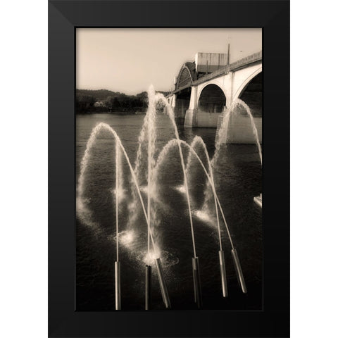 Water Cannons Sepia Black Modern Wood Framed Art Print by Lee, Rachel