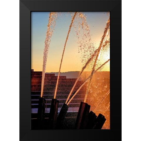 Water Cannons Sunset Black Modern Wood Framed Art Print by Lee, Rachel
