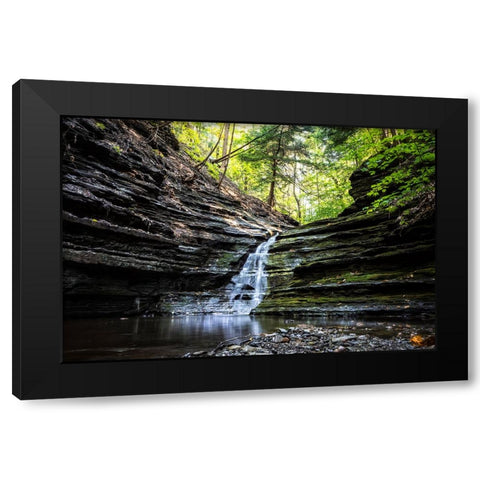 Waterfall 1 Black Modern Wood Framed Art Print by Lee, Rachel