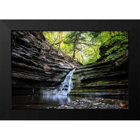 Waterfall 1 Black Modern Wood Framed Art Print by Lee, Rachel