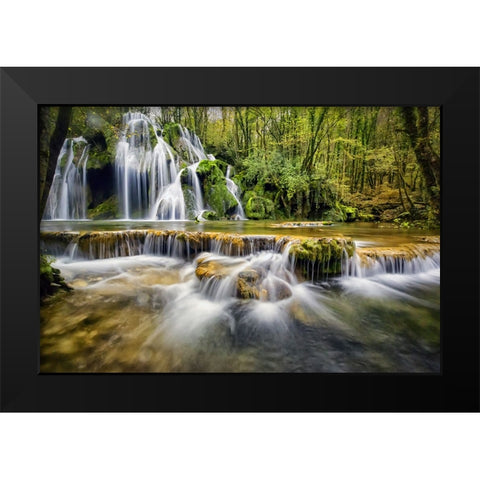 Waterfall 17 Black Modern Wood Framed Art Print by Lee, Rachel