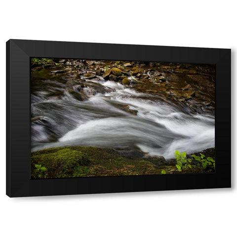 Waterfall 2 Black Modern Wood Framed Art Print with Double Matting by Lee, Rachel