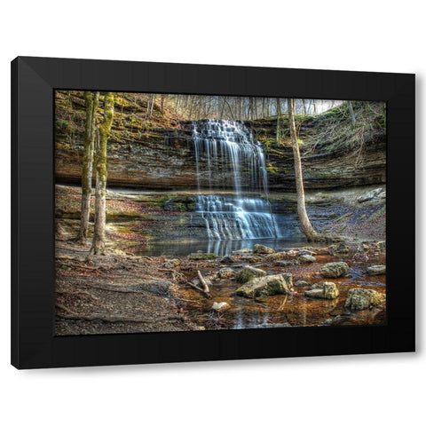 Waterfall 20 Black Modern Wood Framed Art Print with Double Matting by Lee, Rachel