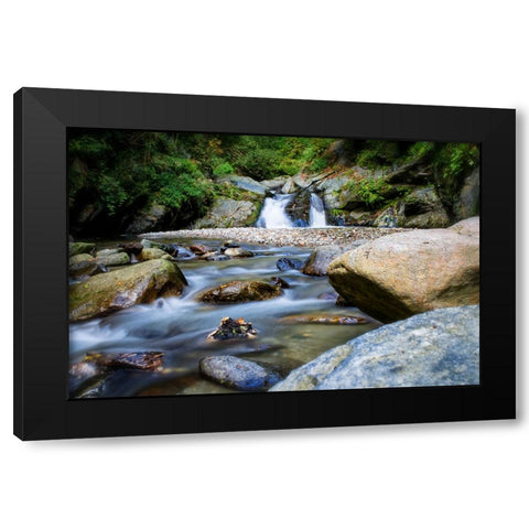 Waterfall 21 Black Modern Wood Framed Art Print with Double Matting by Lee, Rachel