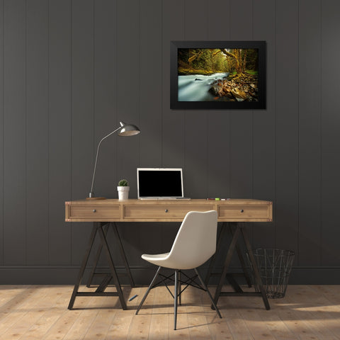 Waterfall 24 Black Modern Wood Framed Art Print by Lee, Rachel
