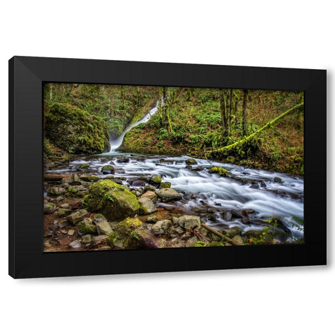 Waterfall 27 Black Modern Wood Framed Art Print by Lee, Rachel