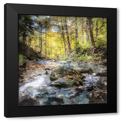 Waterfall 28 Black Modern Wood Framed Art Print by Lee, Rachel