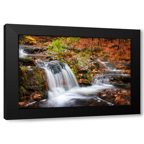 Waterfall 3 Black Modern Wood Framed Art Print with Double Matting by Lee, Rachel