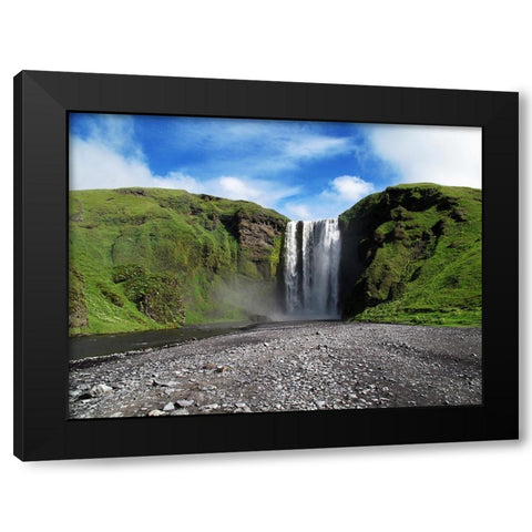 Waterfall 33 Black Modern Wood Framed Art Print with Double Matting by Lee, Rachel