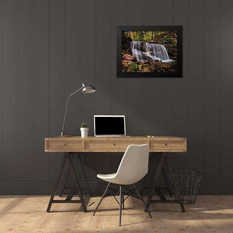 Waterfall 36 Black Modern Wood Framed Art Print by Lee, Rachel