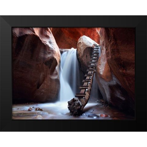 Waterfall 38 Black Modern Wood Framed Art Print by Lee, Rachel