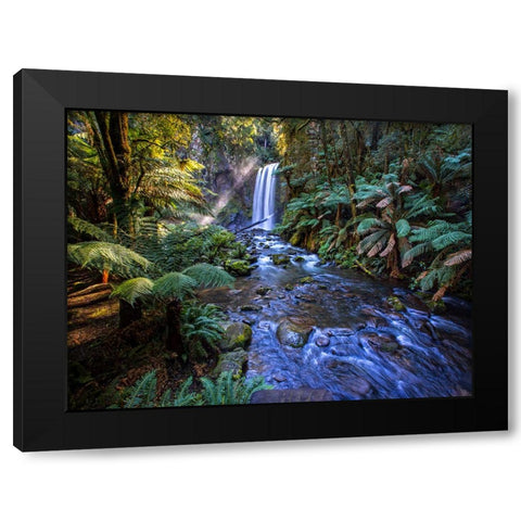 Waterfall 41 Black Modern Wood Framed Art Print with Double Matting by Lee, Rachel