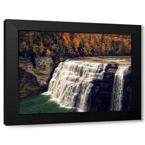 Waterfall 44 Black Modern Wood Framed Art Print with Double Matting by Lee, Rachel