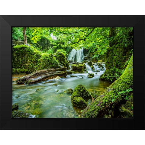 Waterfall 58 Black Modern Wood Framed Art Print by Lee, Rachel