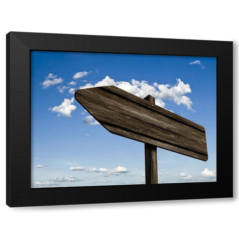 Wooden Arrow Sign Black Modern Wood Framed Art Print by Lee, Rachel