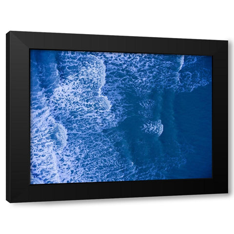 Blue Waves Black Modern Wood Framed Art Print with Double Matting by Malone, Will