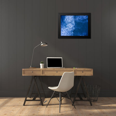 Blue Waves 2 Black Modern Wood Framed Art Print by Malone, Will