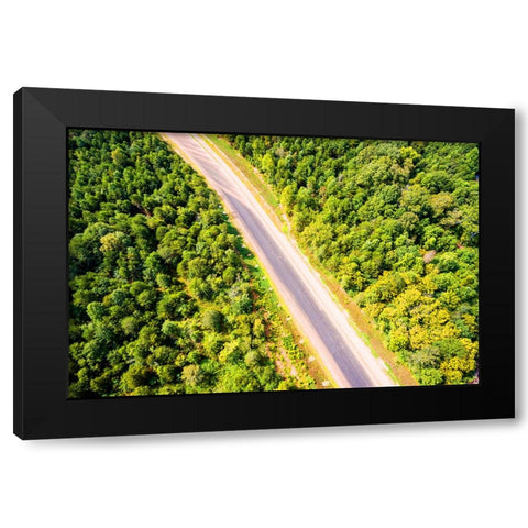 Road Black Modern Wood Framed Art Print with Double Matting by Malone, Will