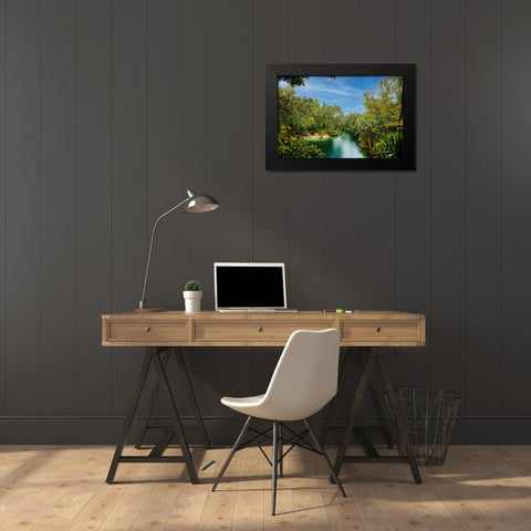 Blue Lagoon Black Modern Wood Framed Art Print by Malone, Will