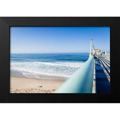 Manhattan Beach Pier Black Modern Wood Framed Art Print by Malone, Will
