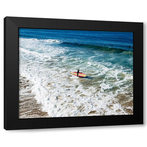 The Surfer Black Modern Wood Framed Art Print by Malone, Will